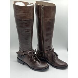 Coconuts by Matisse Cobb Brown Leather Riding Boots with tassel Size 6.5 NEW